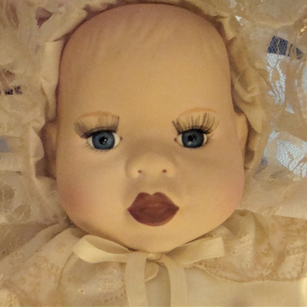 Vintage Porcelain w/Cloth Body Baby Doll Hobbyist/Unmarked